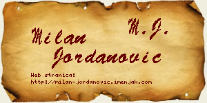 Milan Jordanović vizit kartica